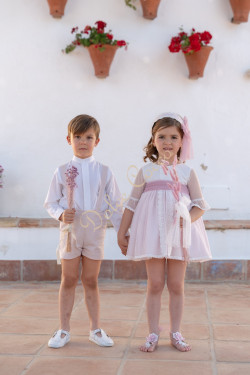 VESTIDO CORTO CON BRAGUITA CEREMONIA INFANTIL